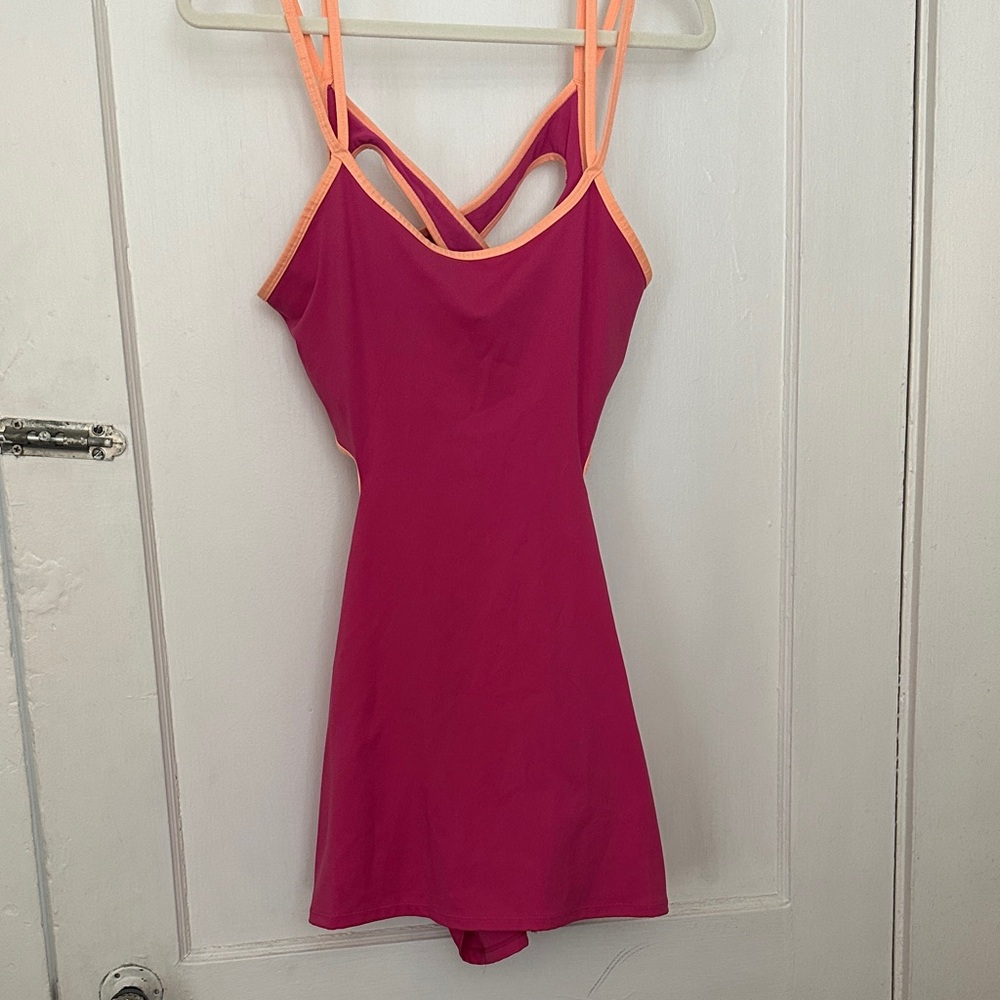 Fuchsia FP Skortsie with Peach Trim